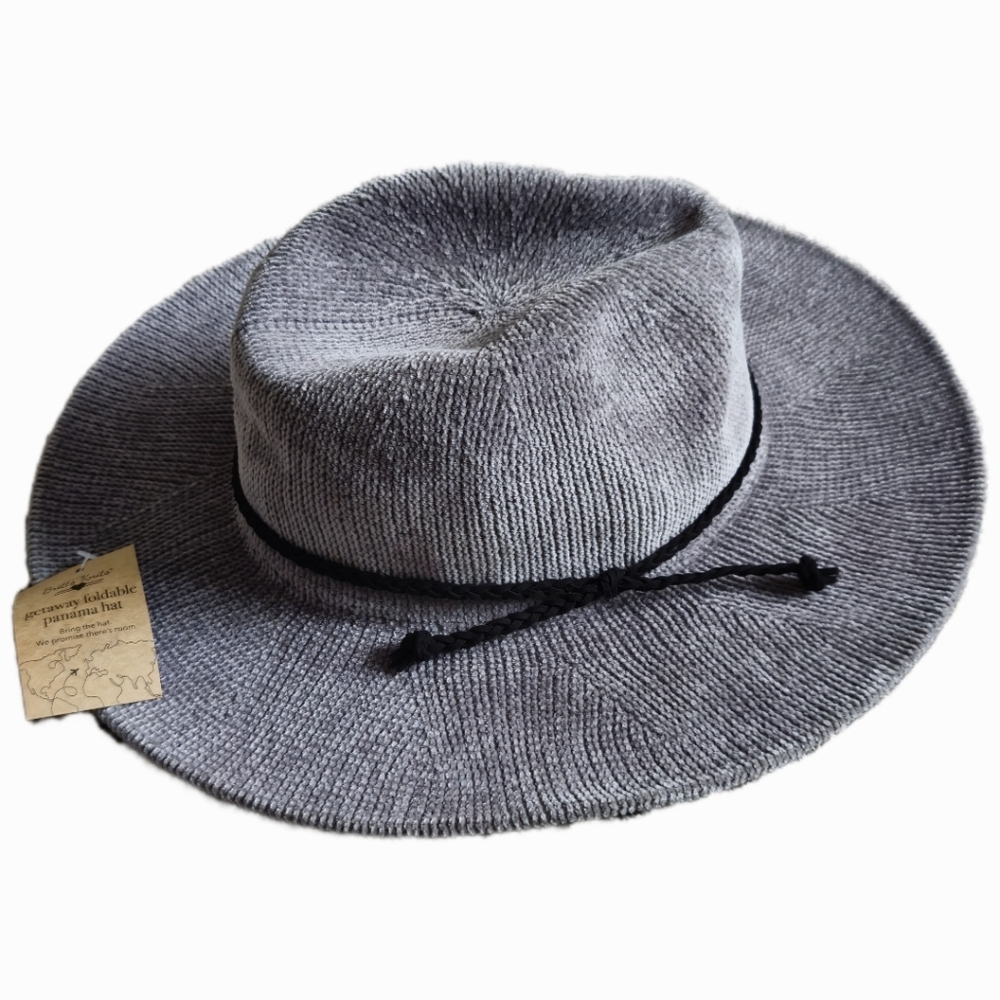 Grey Hat With Black Tie. NWT.